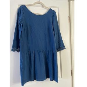 Sezane Blue Silk Dress